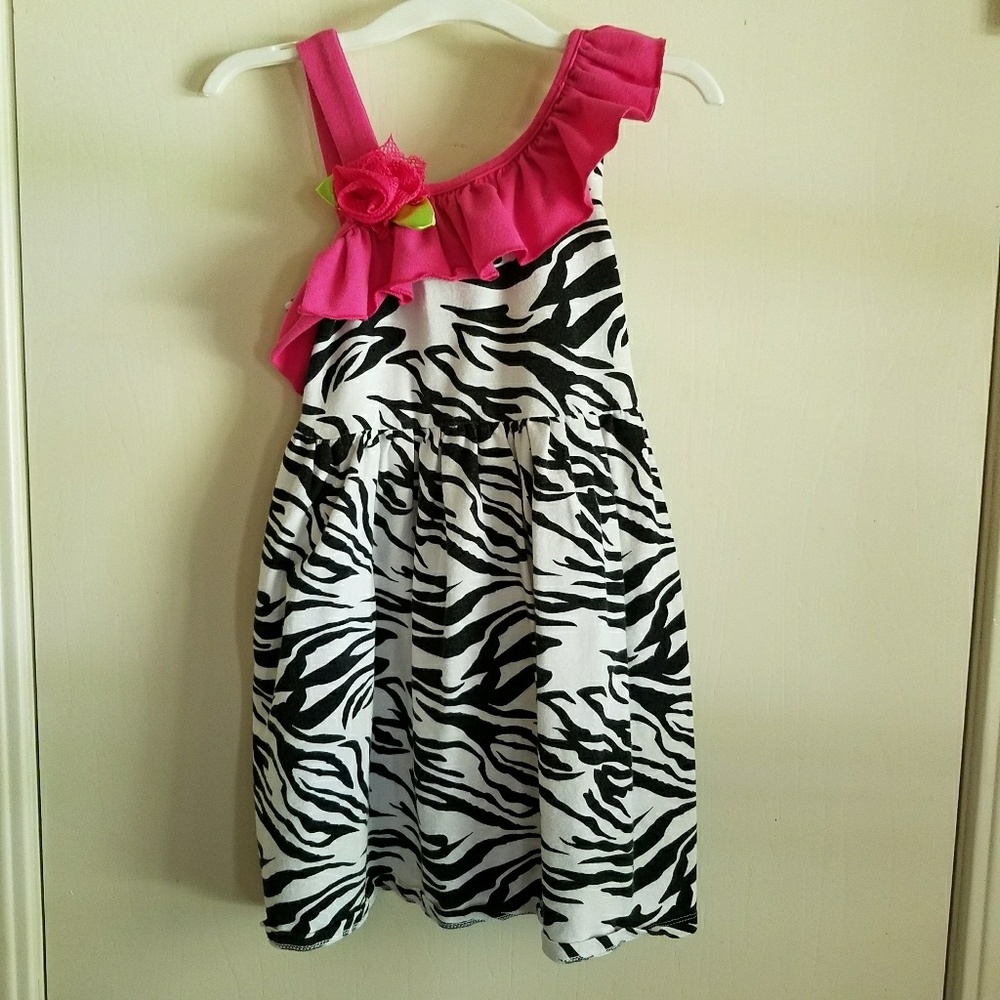 Sweetheart Rose Zebra Print Girls Dress